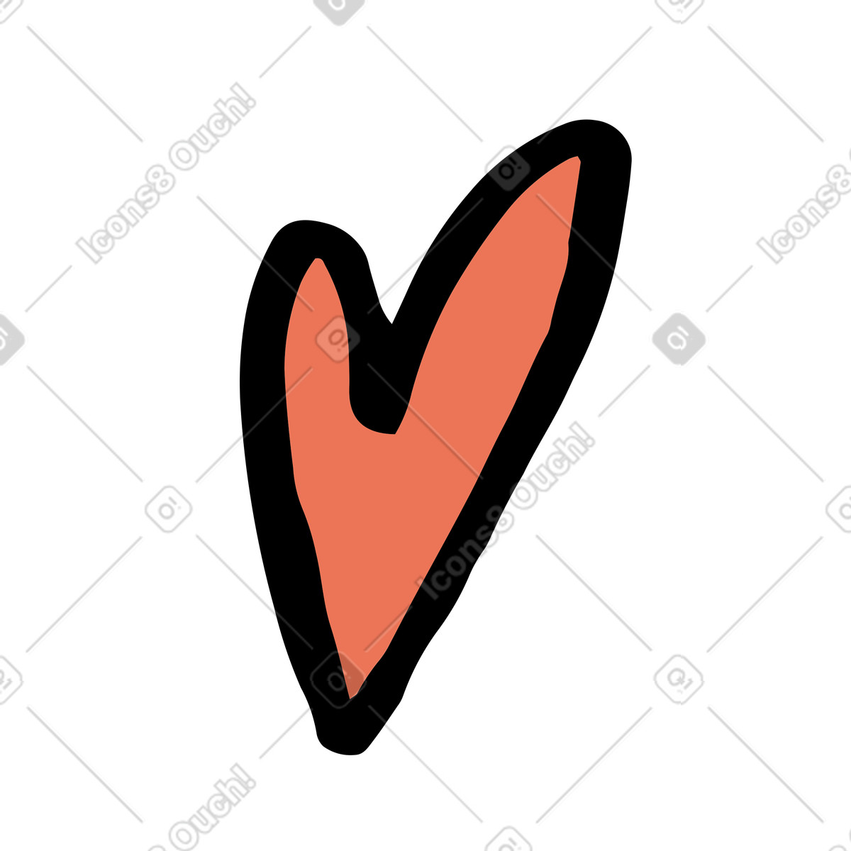 Ilustración Corazón en estilo Scandi a descargar en PNG y SVG