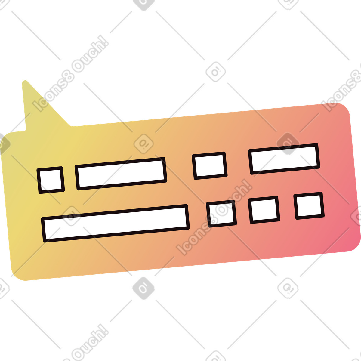 Text bubble illustration featuring a colorful speech clipart in PNG, SVG, GIF