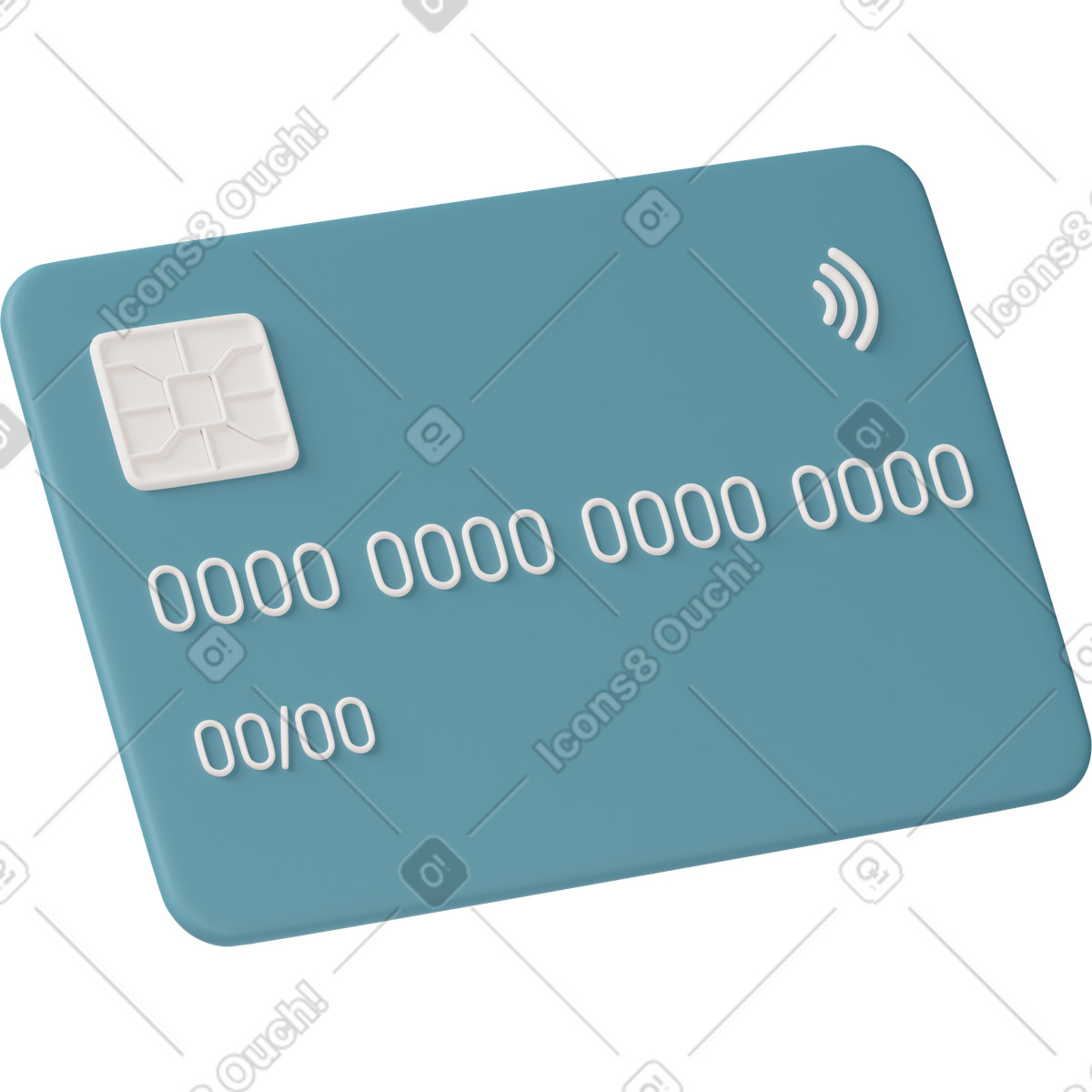 3D Casual life 스타일의 Blue credit card 일러스트레이션 PNG, SVG 다운로드
