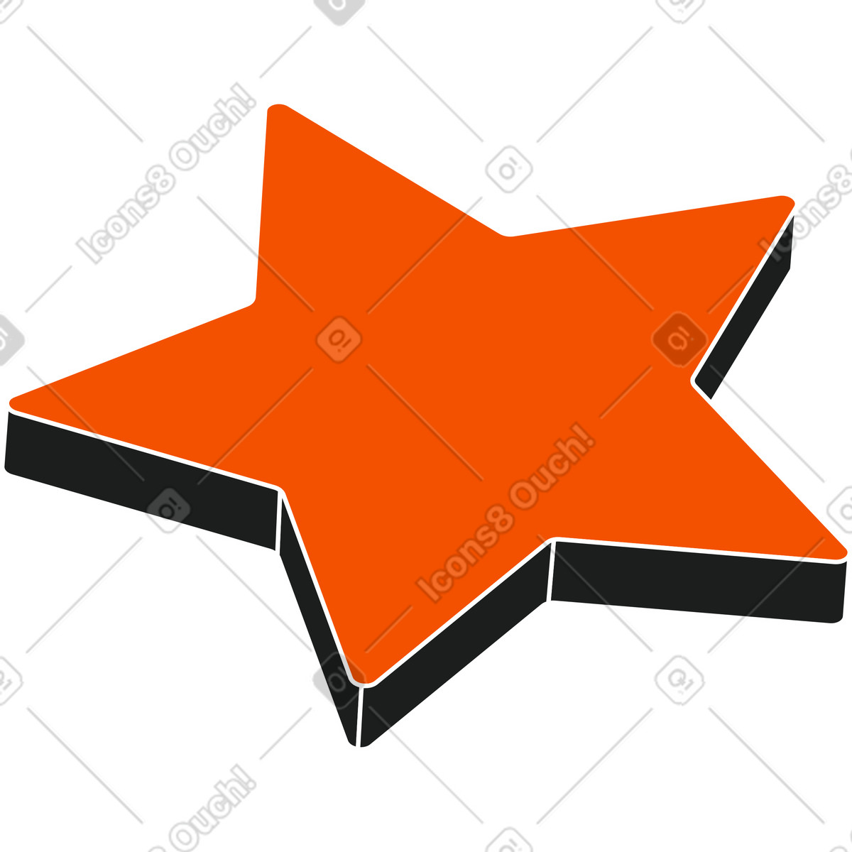 Illustration Orange étoile dans le style Strict à télécharger aux formats PNG, SVG