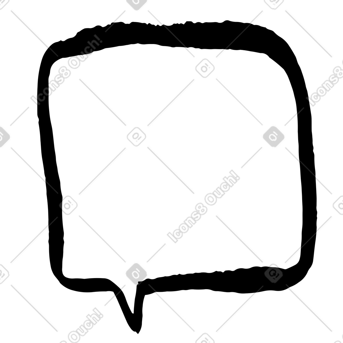 Illustration Bulle de dialogue carrée dans le style Scandi à télécharger aux formats PNG, SVG