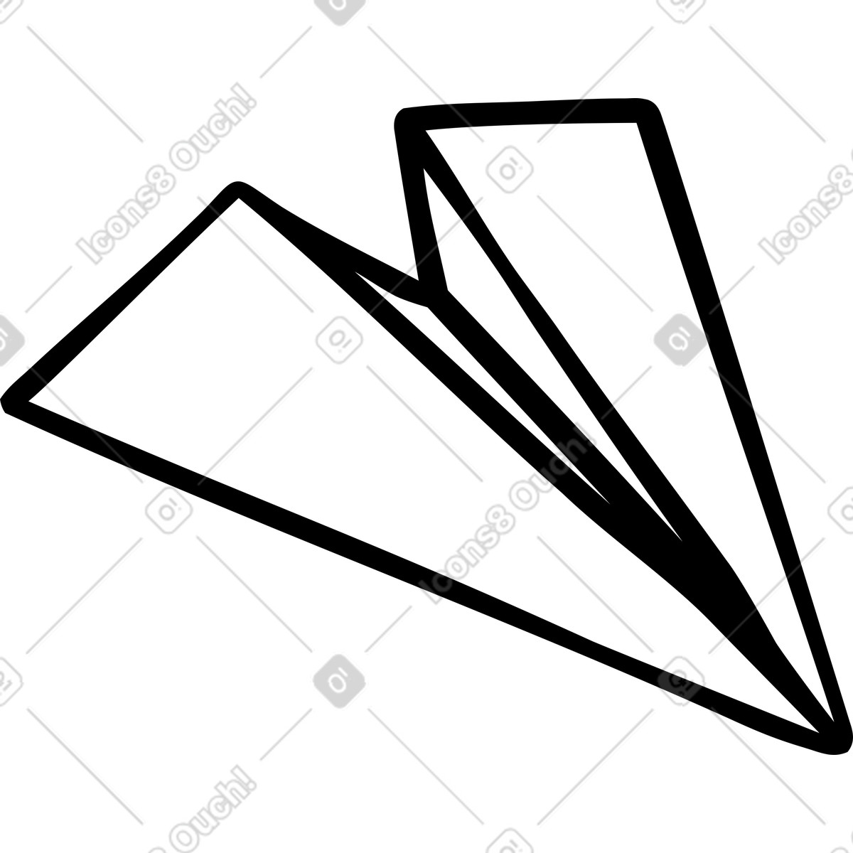 Paper airplane illustration in Journal style download in PNG, SVG