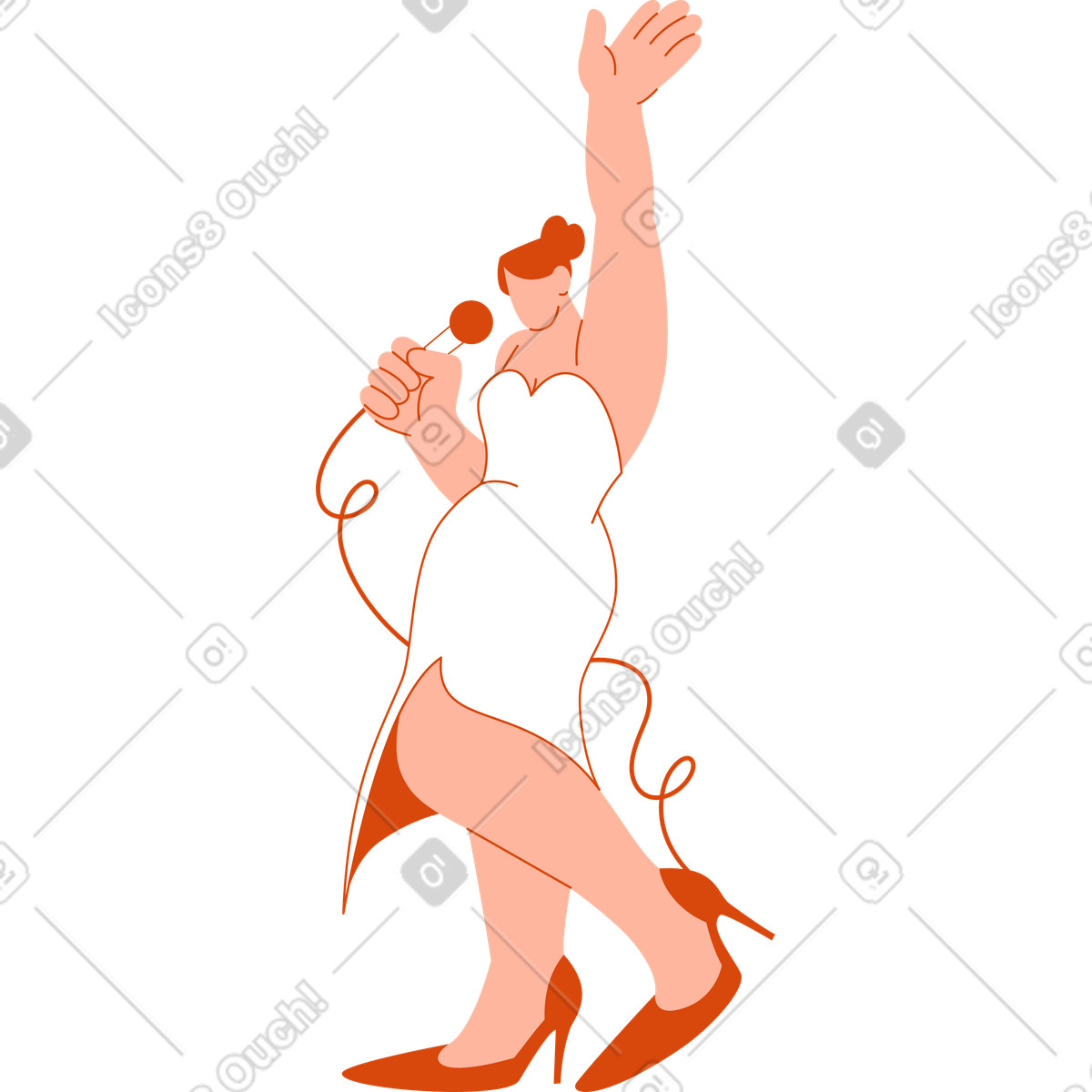 下载 Orange 风格的 向上伸出手的女人 插画，支持 PNG、SVG 格式