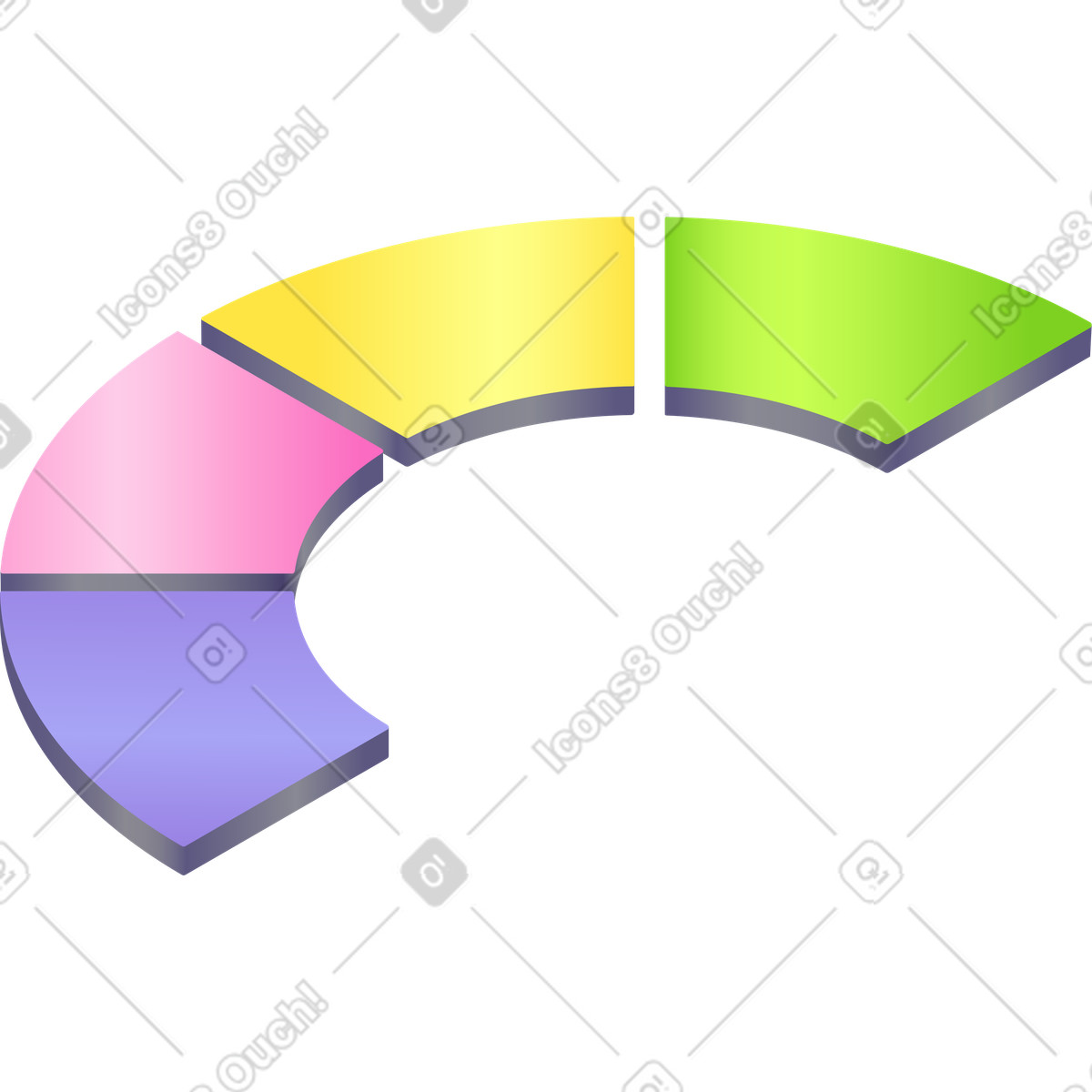 Horisontal chart illustration in Isotech style download in PNG, SVG