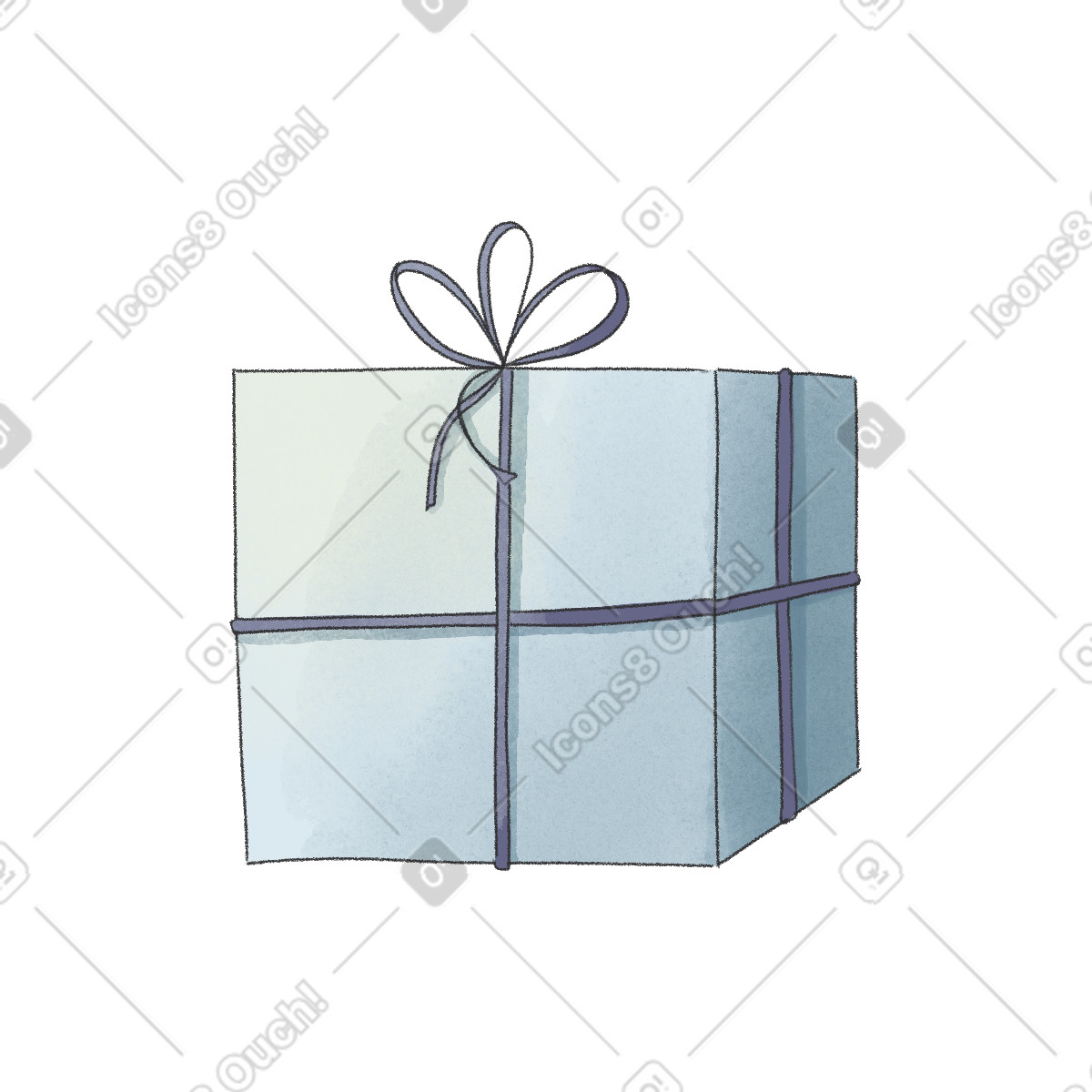 Ilustração de Blue gift box em no estilo Seasons para baixar em PNG, SVG