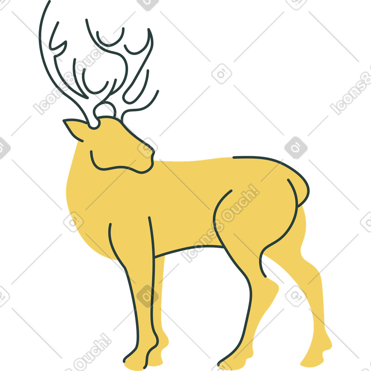 下载 Macaroni 风格的 鹿 插画，支持 PNG、SVG 格式