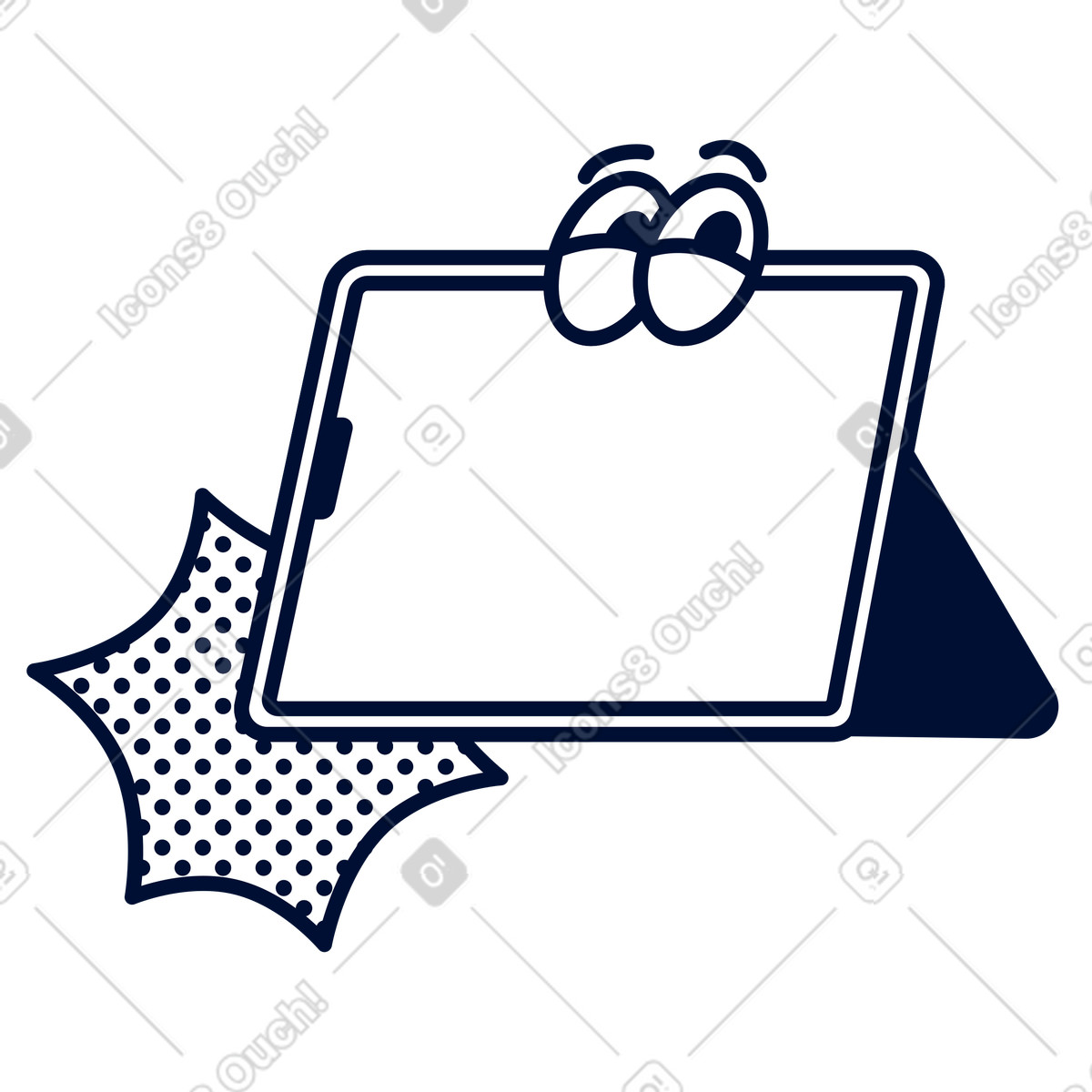 Mobile user workflow, Tablet with eyes, Digital interface illustration in Blink style download in PNG, SVG