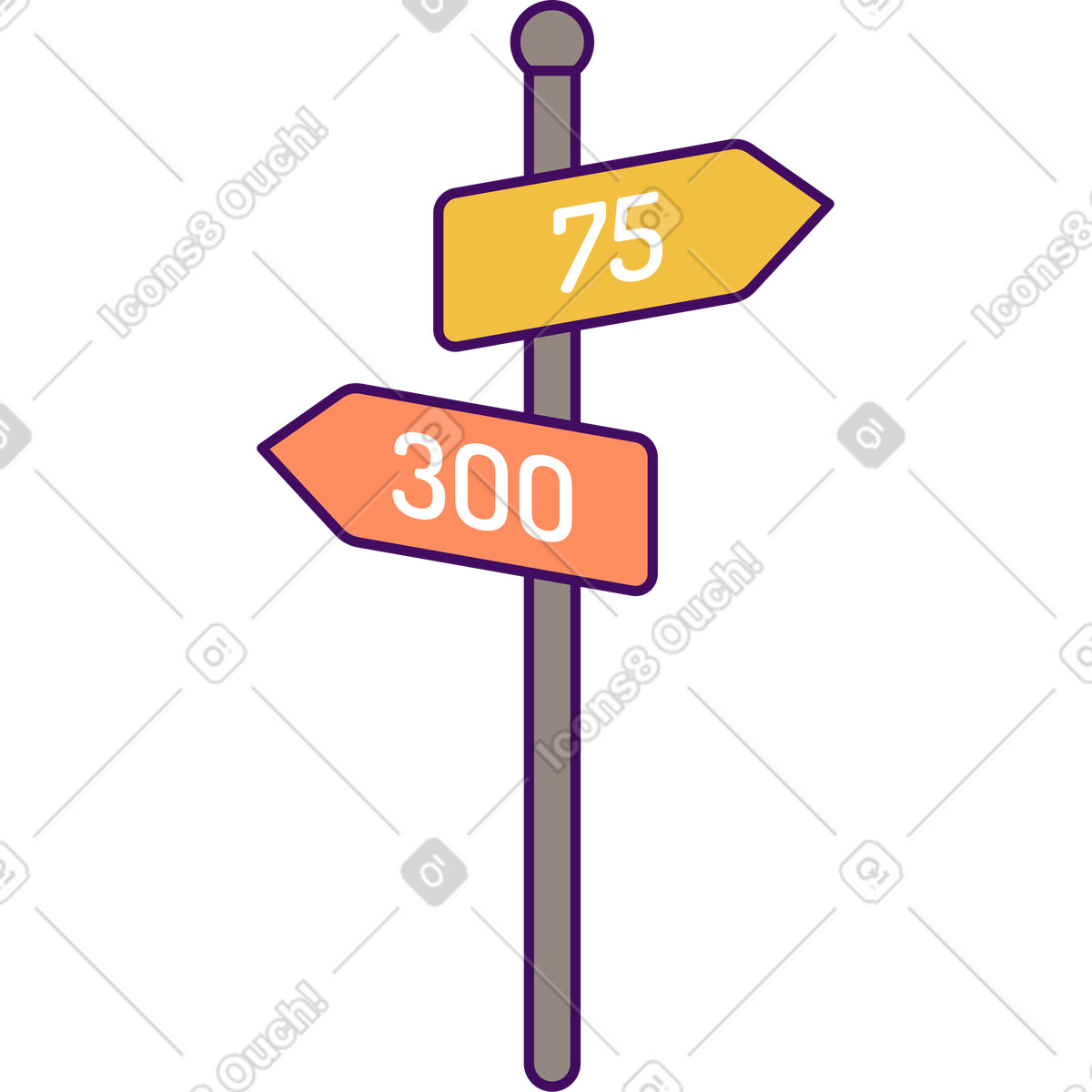 Simplistic 스타일의 푯말 일러스트레이션 PNG, SVG 다운로드