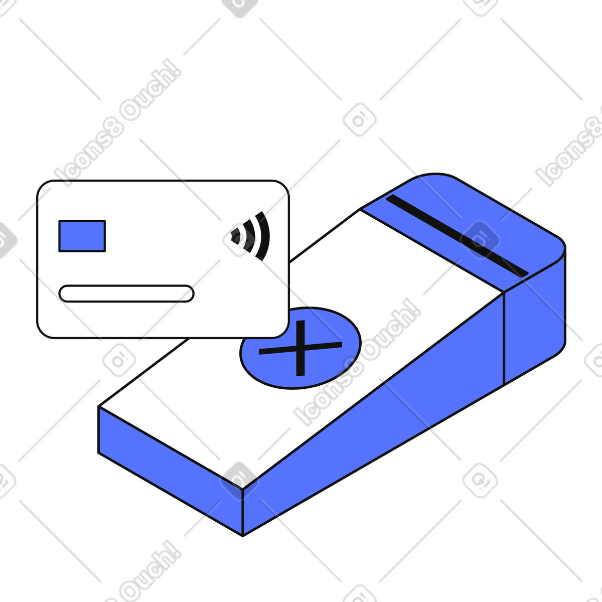 Main 스타일의 Contactless card payment declined at retail POS terminal 일러스트레이션 PNG, SVG 다운로드