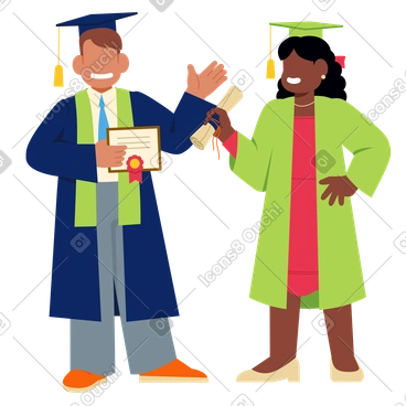 젊은 남녀 대학원생들 PNG, SVG