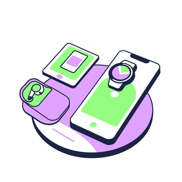An array of different gadgets all charging wirelessly on a large pad