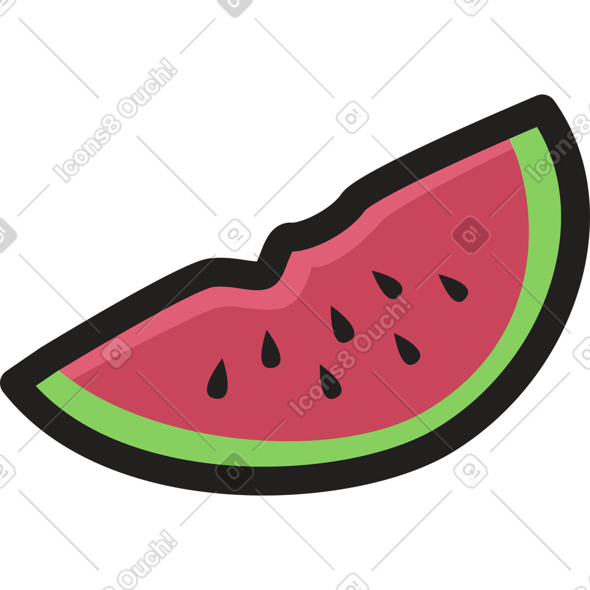 Fetta di anguria illustrazione in stile Clipart scarica in PNG, SVG