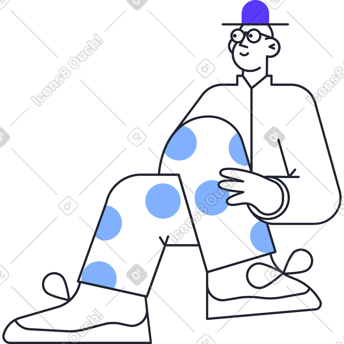 Uomo illustrazione in stile Pablita scarica in PNG, SVG