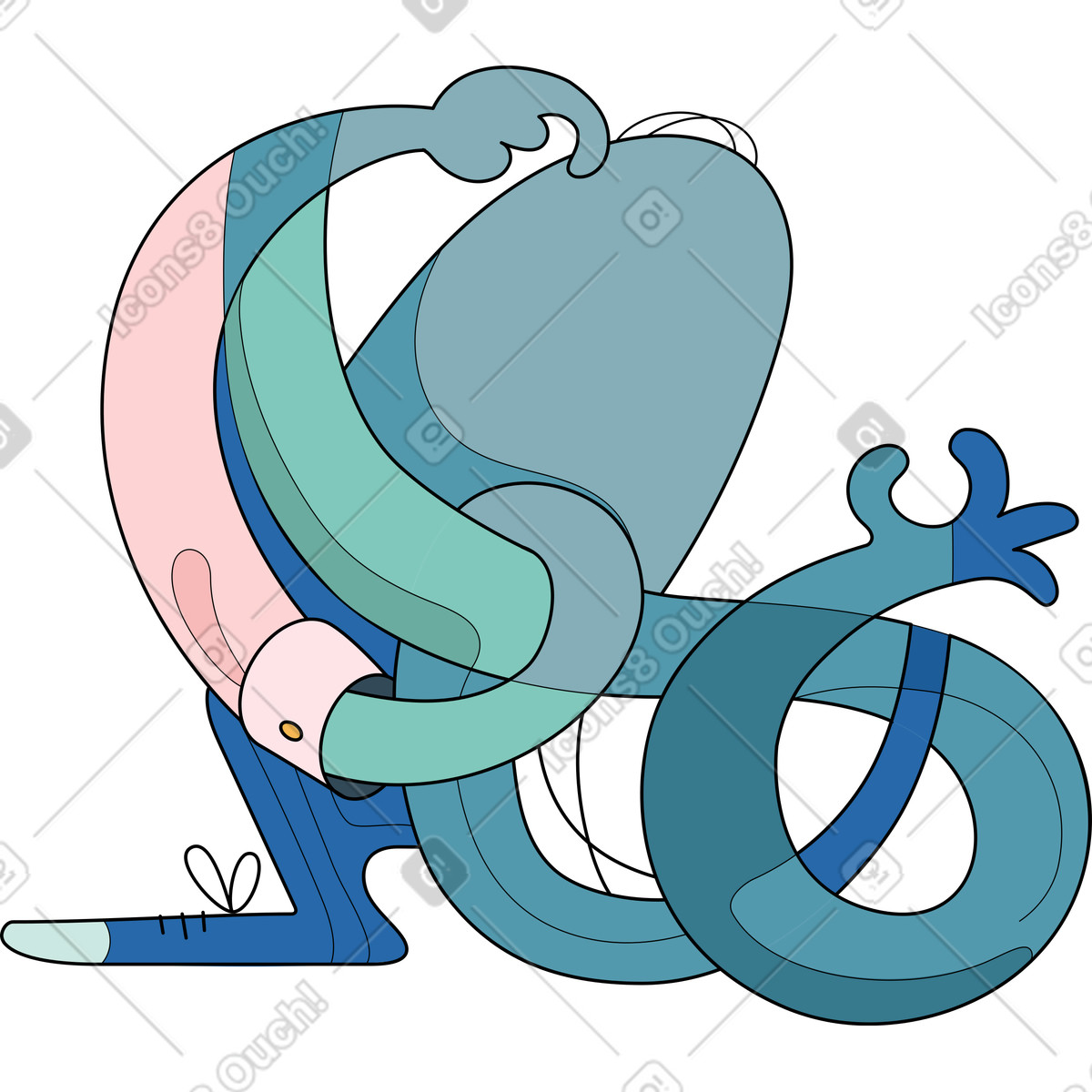 Surr スタイルの 科学者の生き物 のイラストをPNG、SVG形式でダウンロード