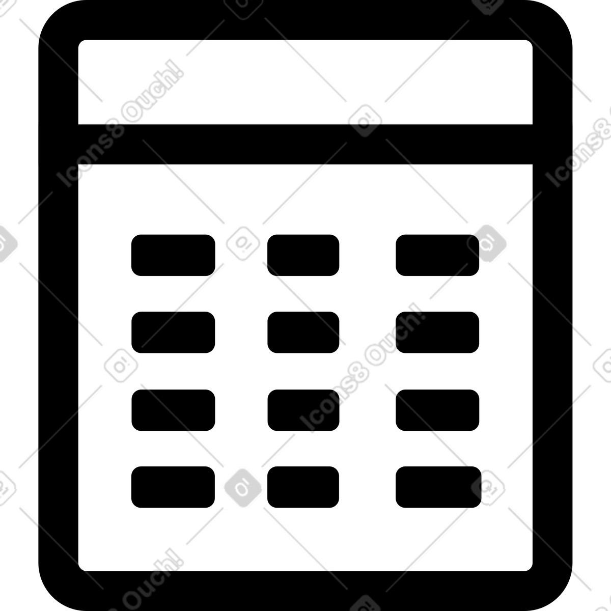 Иллюстрация Calculator with buttons в стиле Transistor — скачать в форматах PNG, SVG