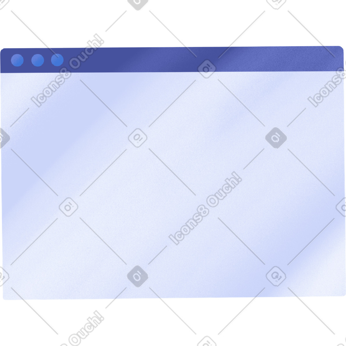 Blue empty browser window illustration in Smart style download in PNG, SVG