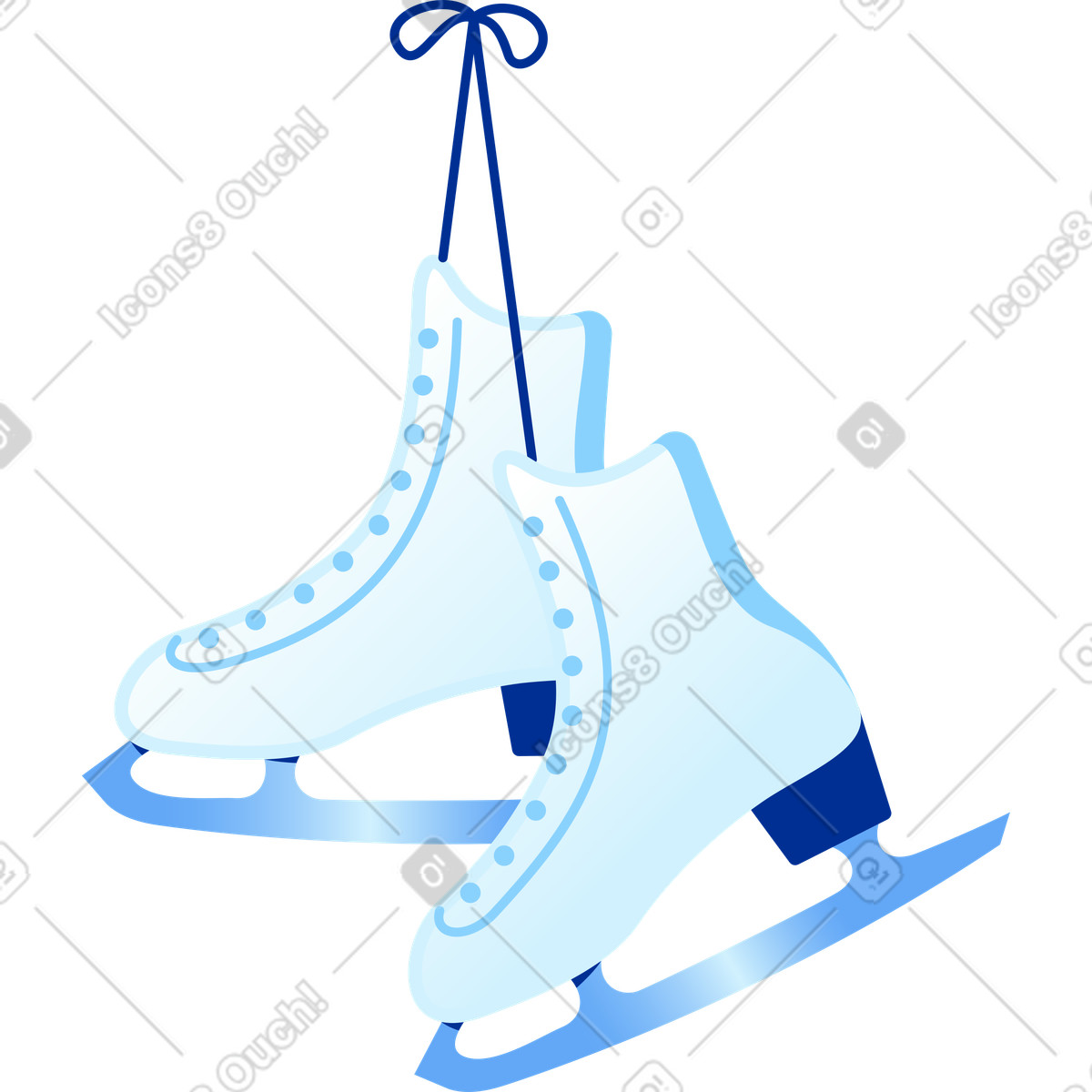 Pair of ice skates illustration in Glossy style download in PNG, SVG