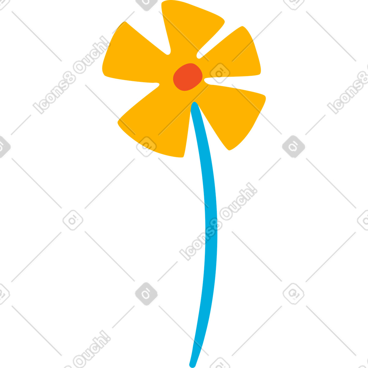 Blume-Illustration im Flame-Stil als Download in PNG, SVG