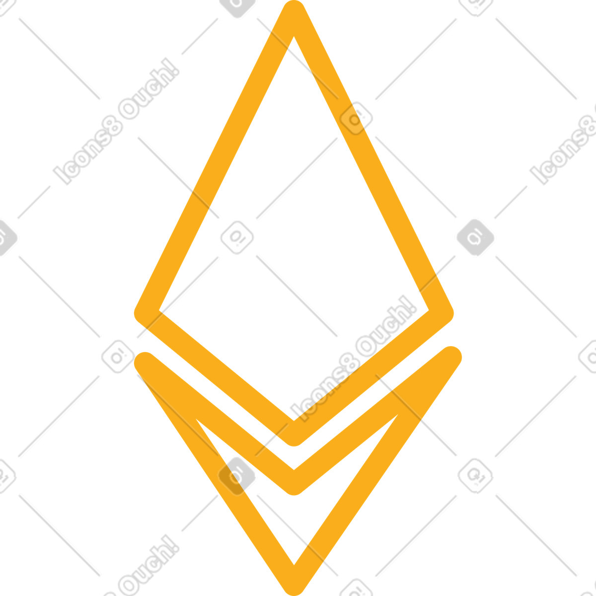 Illustration Icône de la ligne ethereum dans le style Juicy à télécharger aux formats PNG, SVG