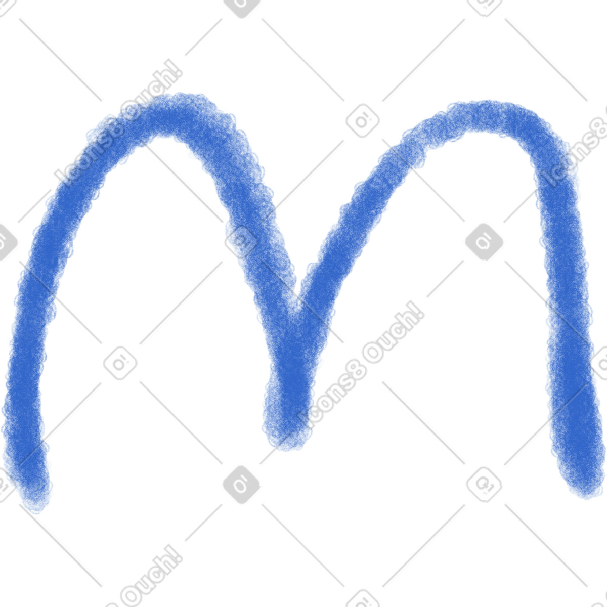 Blue mountain-shaped line-Illustration im Doodle-Stil als Download in PNG, SVG