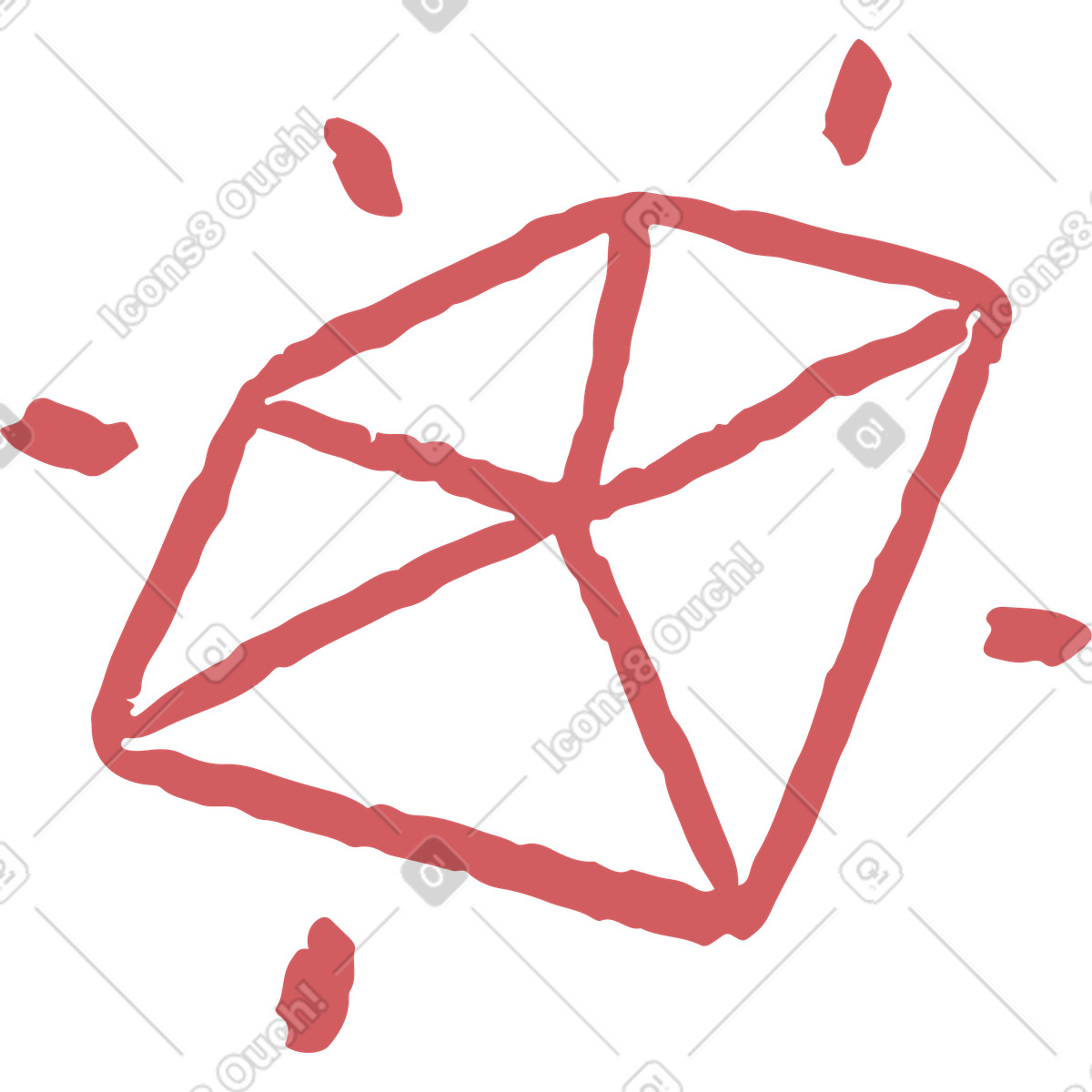 Diamante illustrazione in stile Flamenco scarica in PNG, SVG