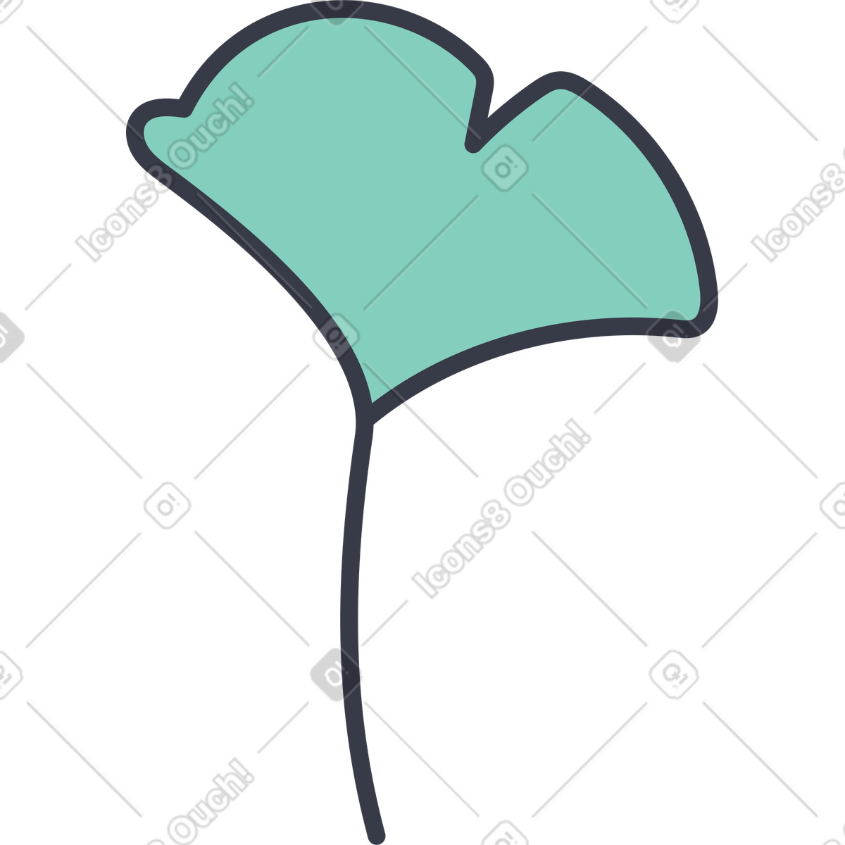 Blatt-Illustration im Abstract-Stil als Download in PNG, SVG
