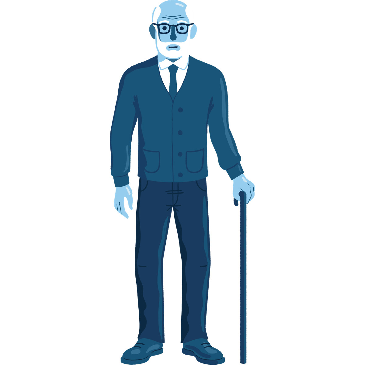 Old man illustrazione in stile Cherry scarica in PNG, SVG