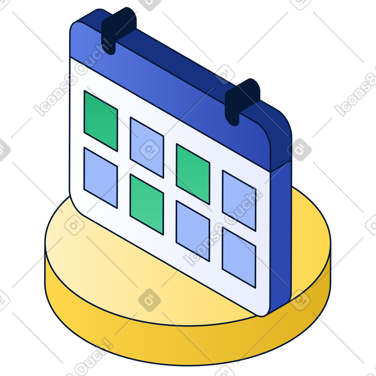 Ilustração de Desk calendar with marked days, scheduling and planning em no estilo Neat para baixar em PNG, SVG