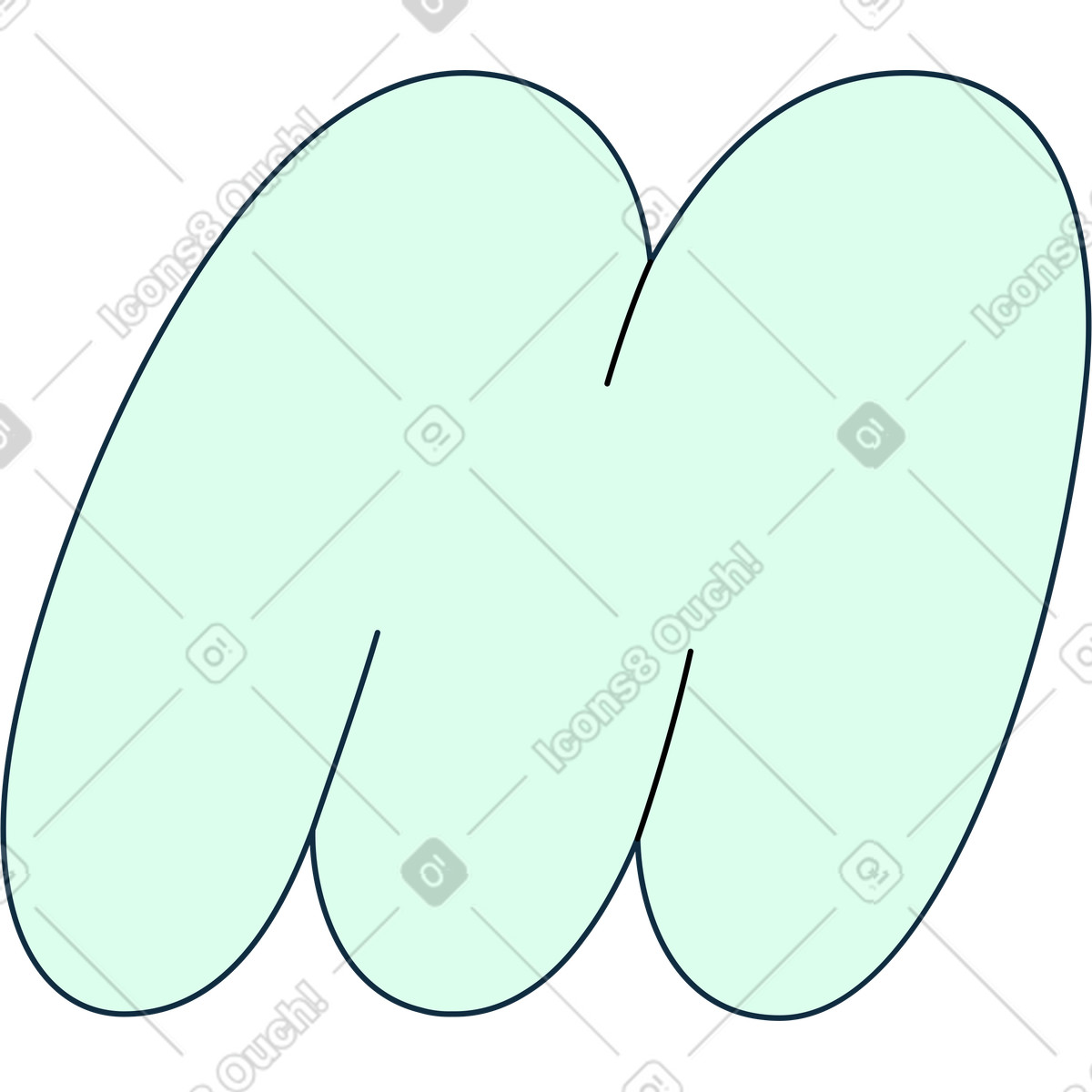 Ilustración Letra m en estilo Bubble gum a descargar en PNG y SVG