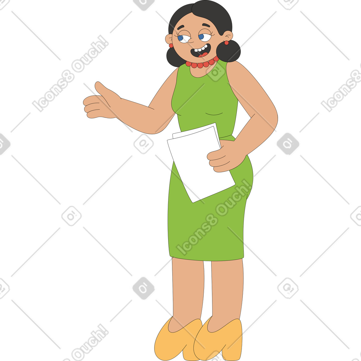 Frau-Illustration im Sitcom-Stil als Download in PNG, SVG