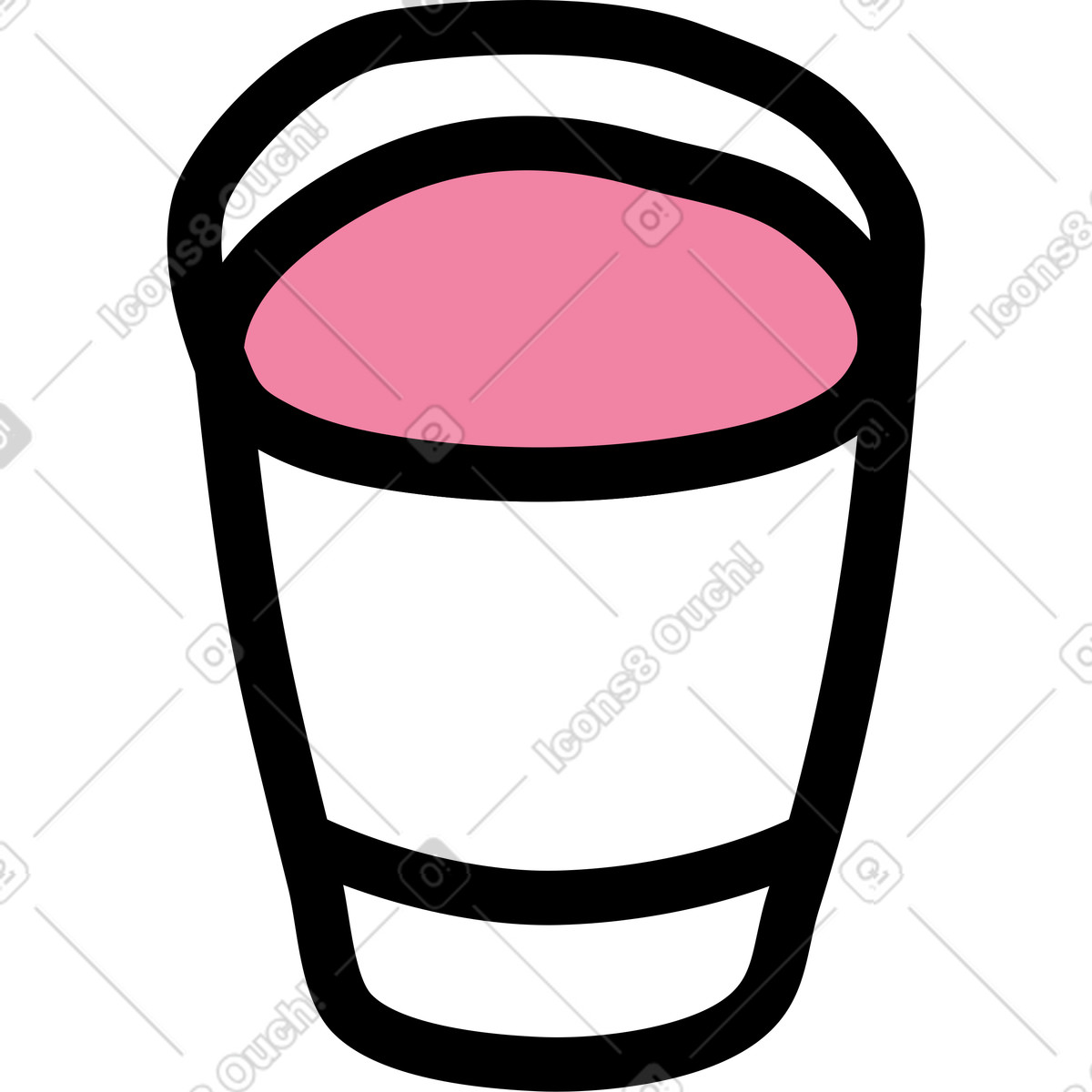 Coffee cup illustration in Notes style download in PNG, SVG