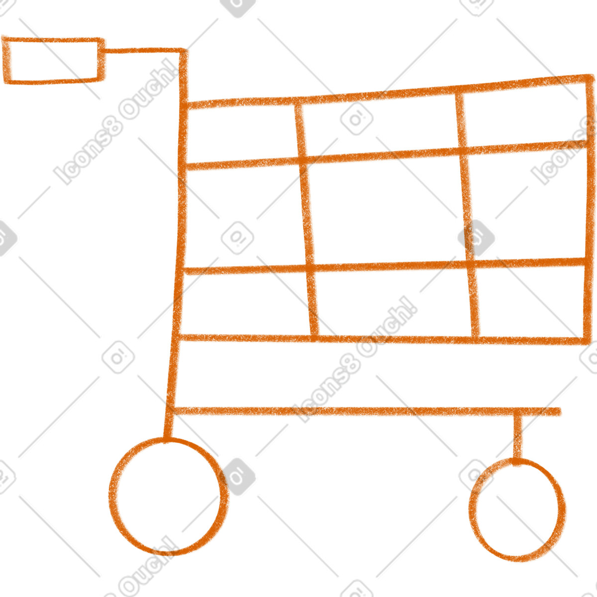 Ilustração de Orange line shopping cart em no estilo Lumiere para baixar em PNG, SVG