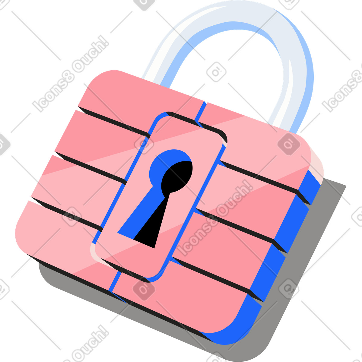 Ilustración Chip para tarjeta de plástico en forma cerradura estilo Editorial a descargar PNG y SVG