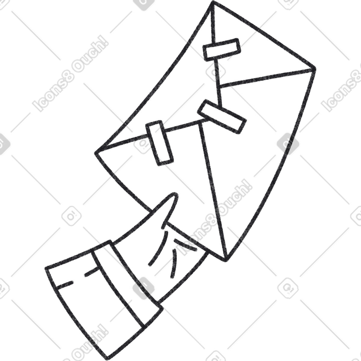 Ilustración Hand with the envelope en estilo Bonbon Line a descargar en PNG y SVG