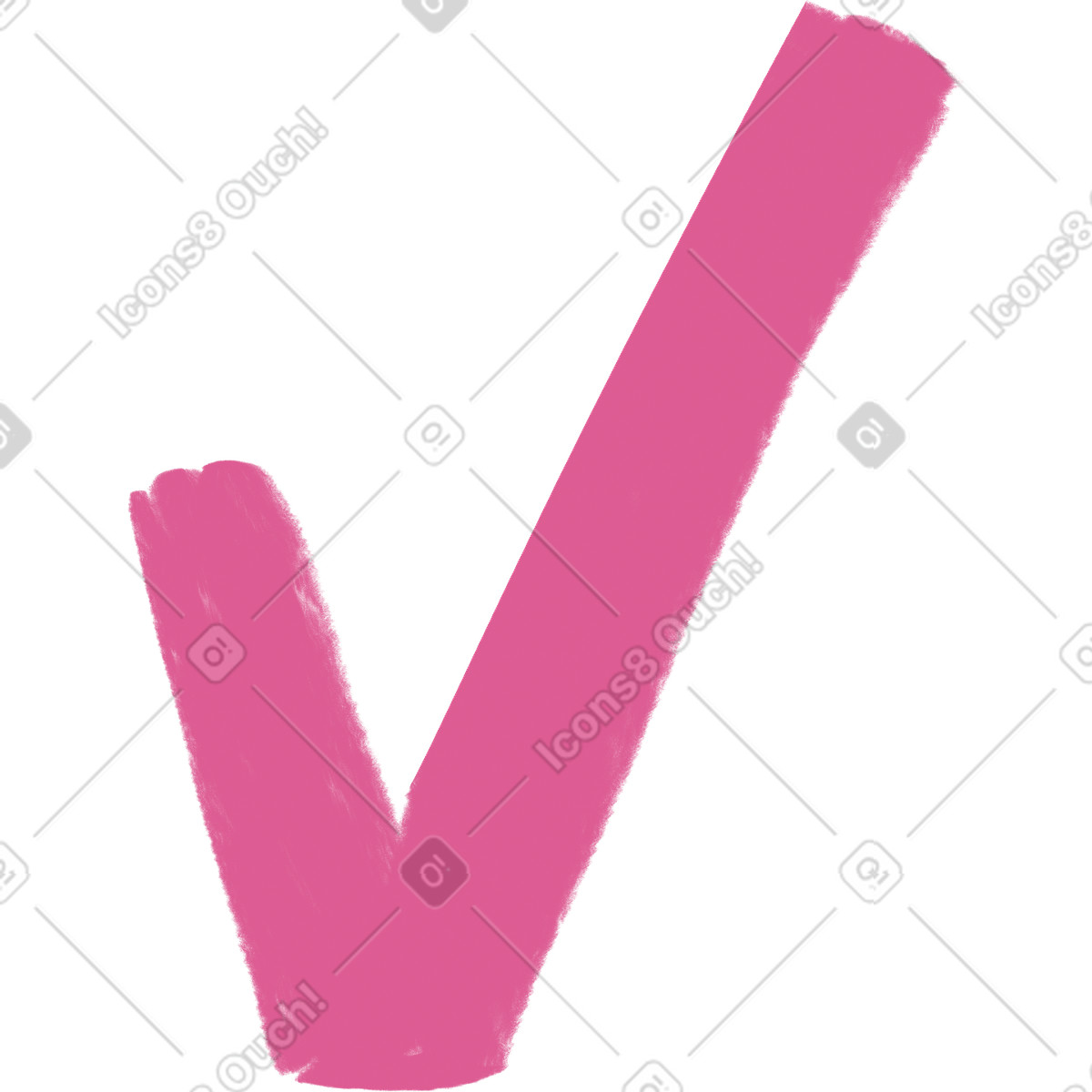 Pink checkmark illustrazione in stile Quirky scarica in PNG, SVG