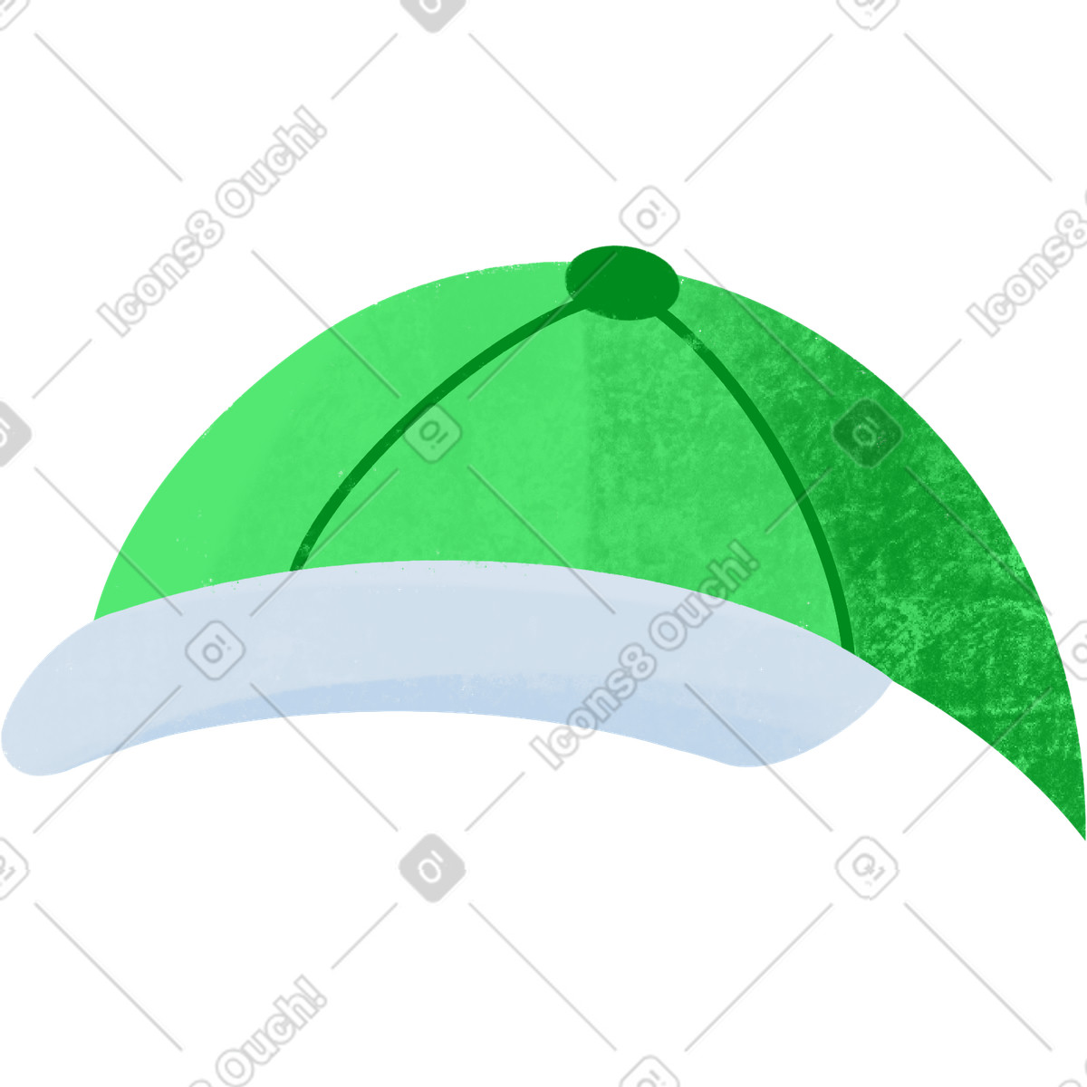 Illustration Green cap with visor dans le style Bonbon à télécharger aux formats PNG, SVG