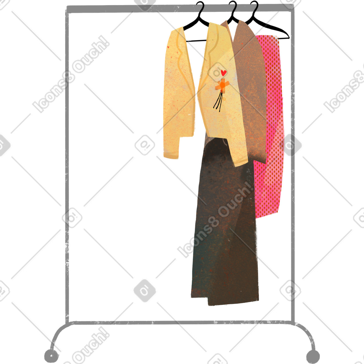 Clothes hanger illustration in Fabulous style download in PNG, SVG
