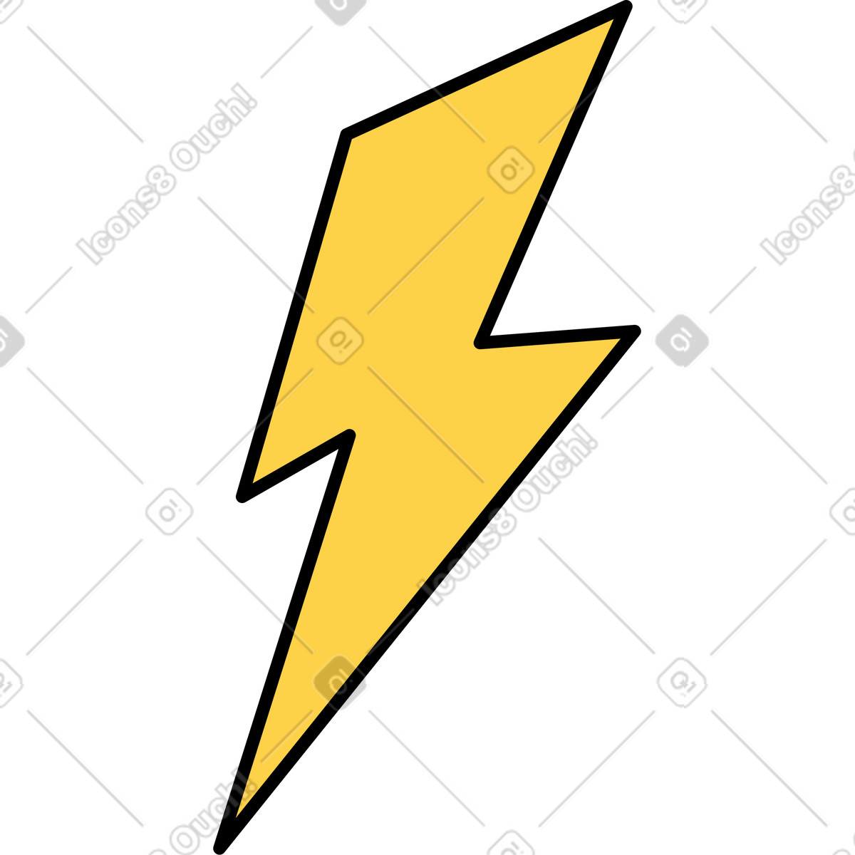 Lightning illustration in Surr style download in PNG, SVG