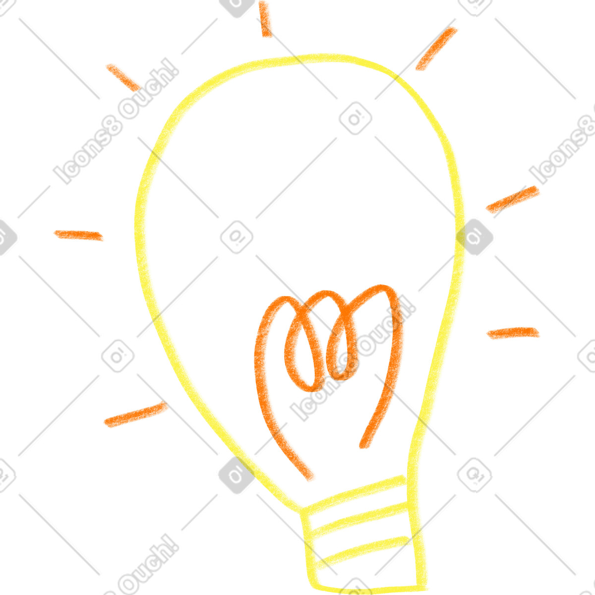 Ilustração de Light bulb em no estilo Doodle para baixar em PNG, SVG