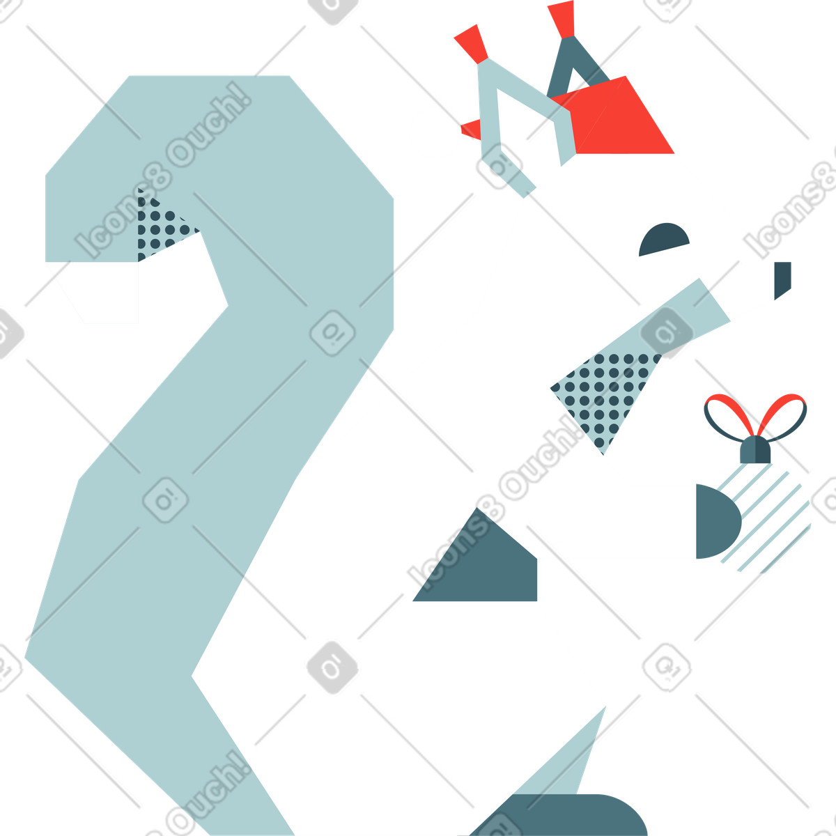 Eichhörnchen-Illustration im Nordic-Stil als Download in PNG, SVG