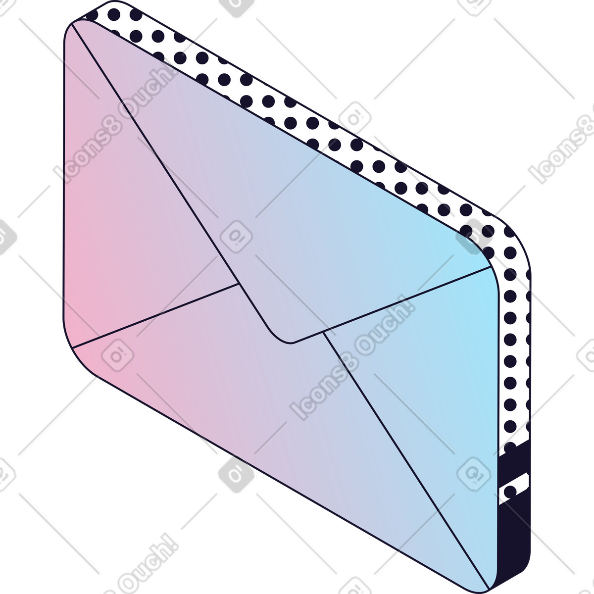 Ilustración Gradient letter en estilo Node a descargar en PNG y SVG