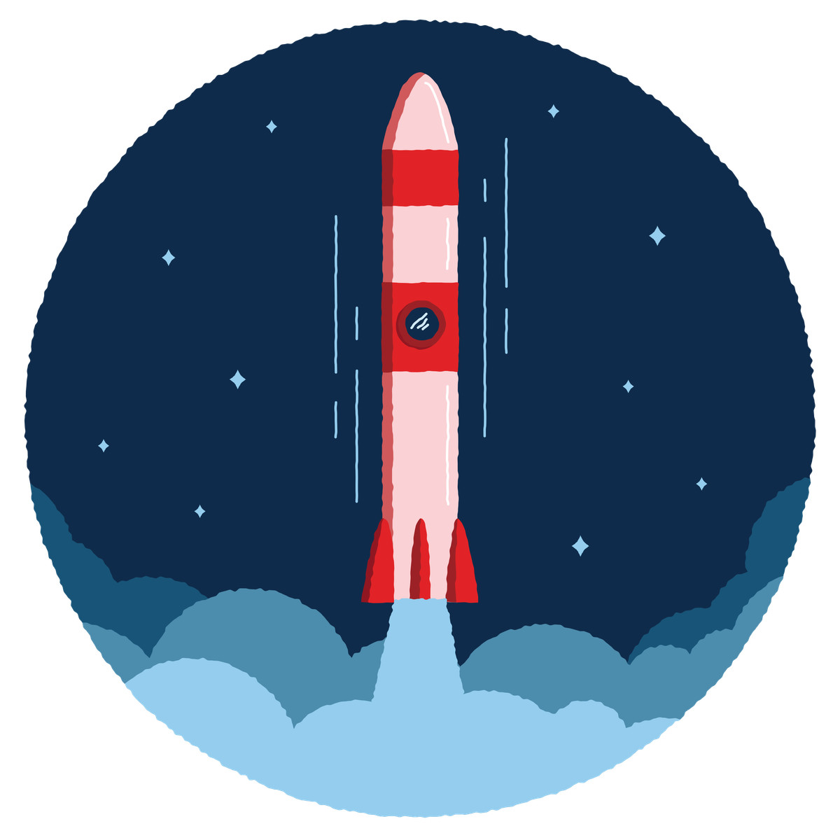 로켓 발사 illustration in Cherry style download in PNG, SVG