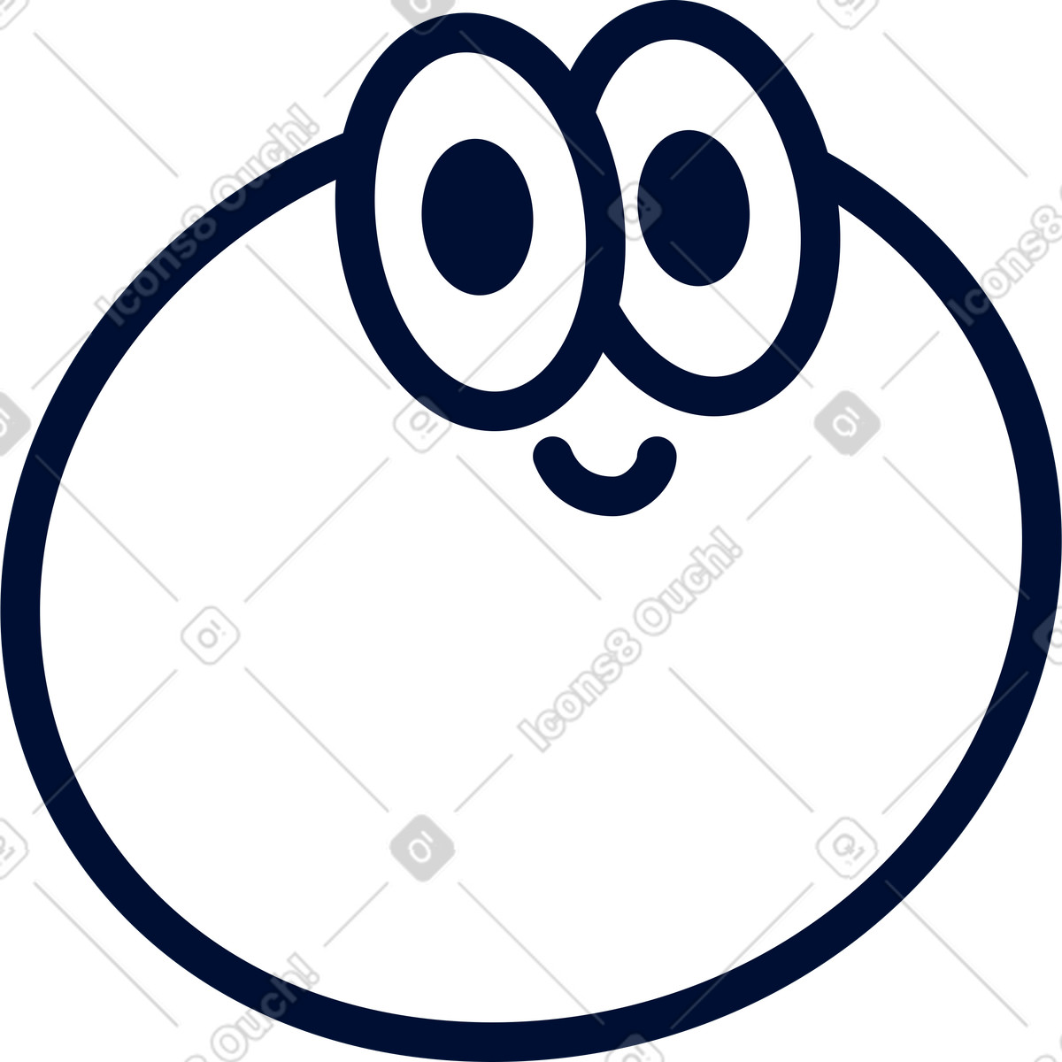 Simpatico personaggio rotondo illustrazione in stile Blink scarica in PNG, SVG