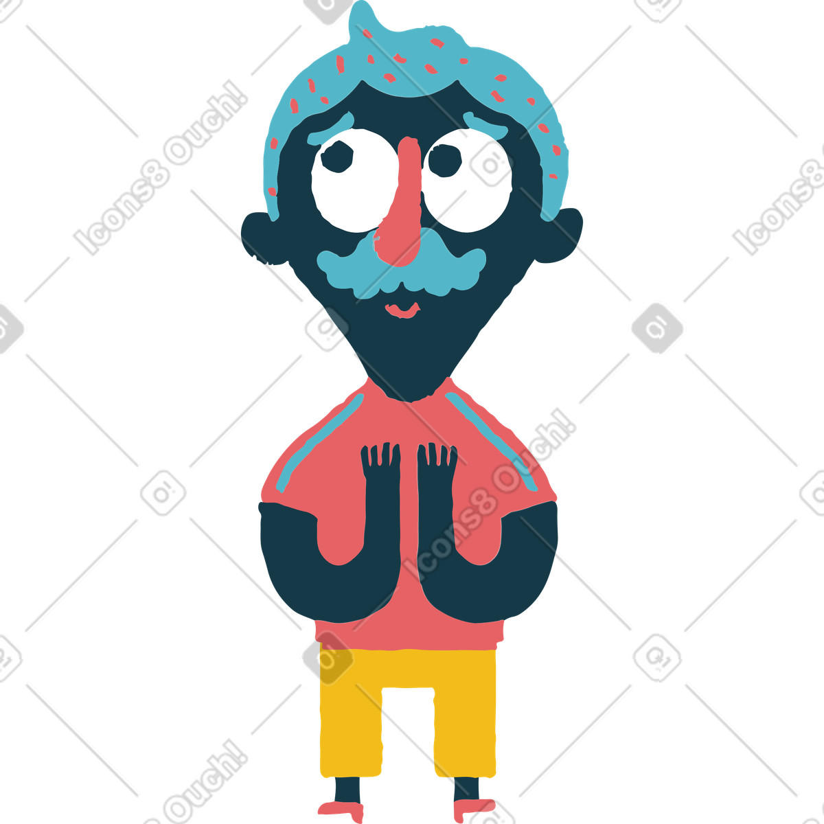 Ilustración Hombre en estilo Flamenco a descargar en PNG y SVG