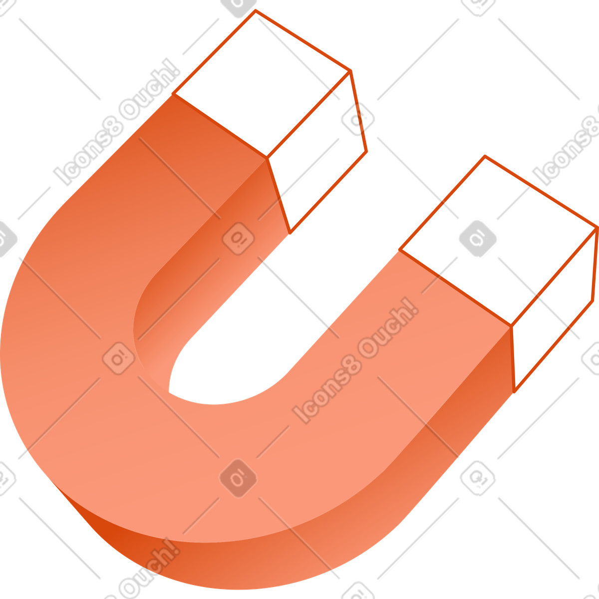 Orange スタイルの 磁石 のイラストをPNG、SVG形式でダウンロード