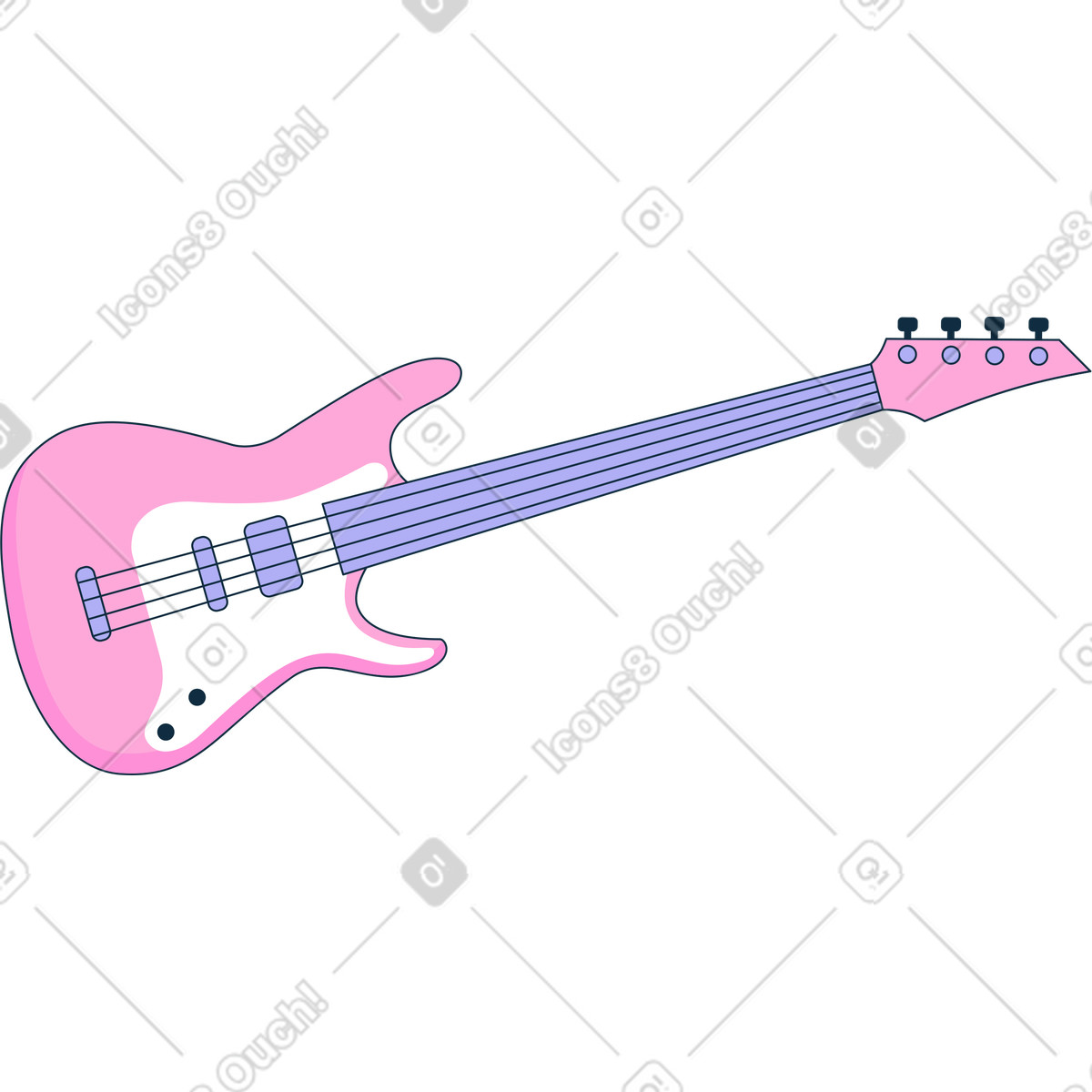 Electronic guitar illustration in PNG, SVG