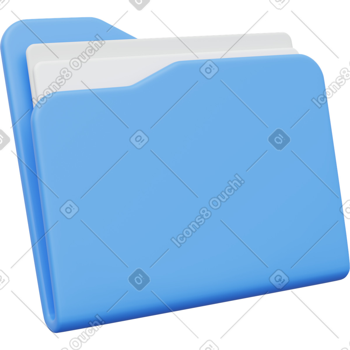 Иллюстрация Folder icon representing digital file organization and document storage system в стиле 3D Playful — скачать в форматах PNG, SVG