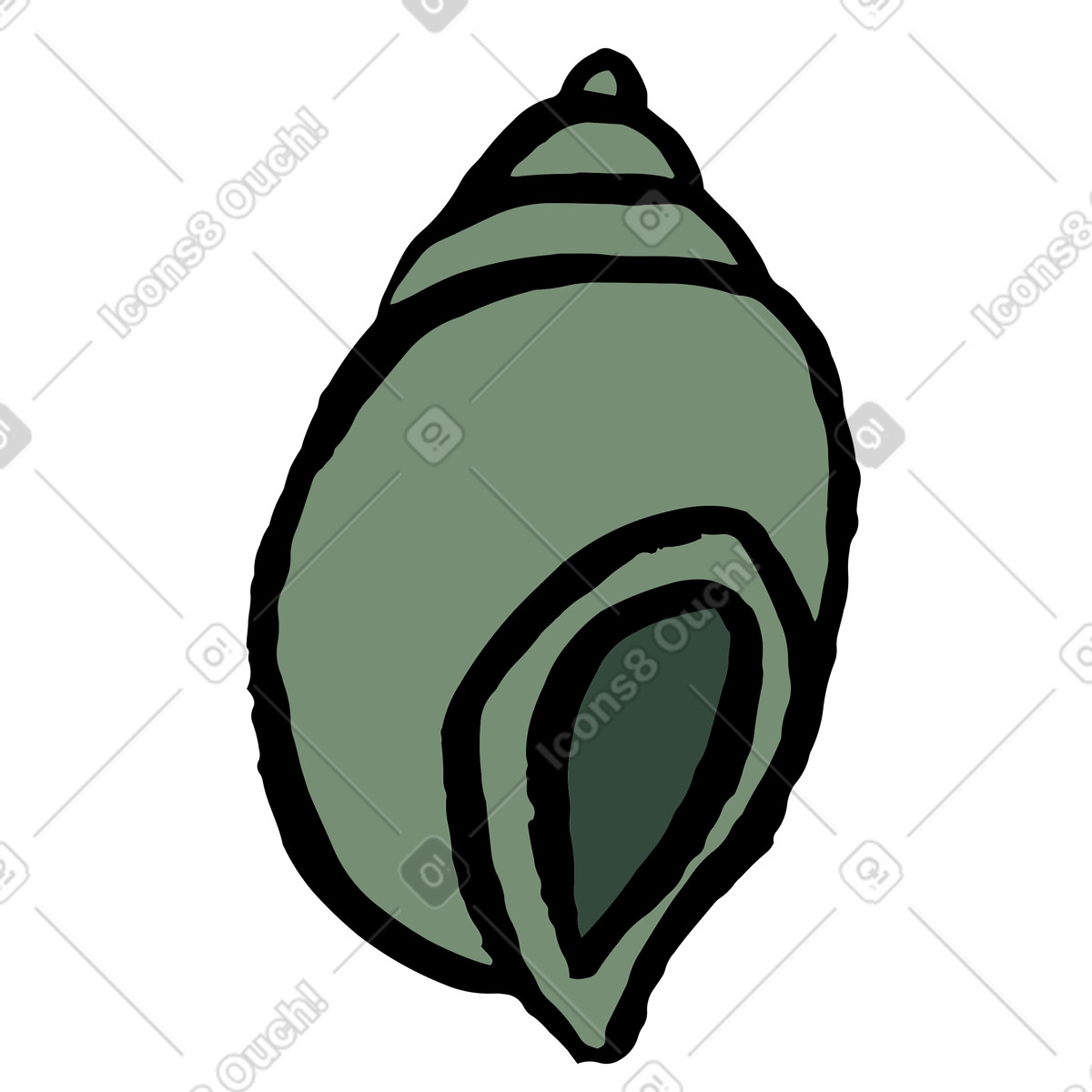Guscio illustrazione in stile Scandi scarica in PNG, SVG