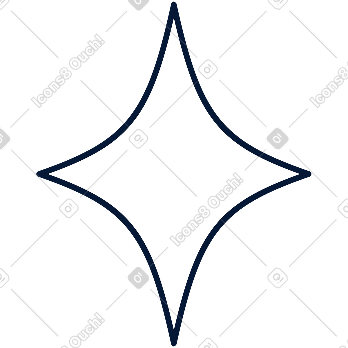 Four pointed star illustration in Neat style download in PNG, SVG