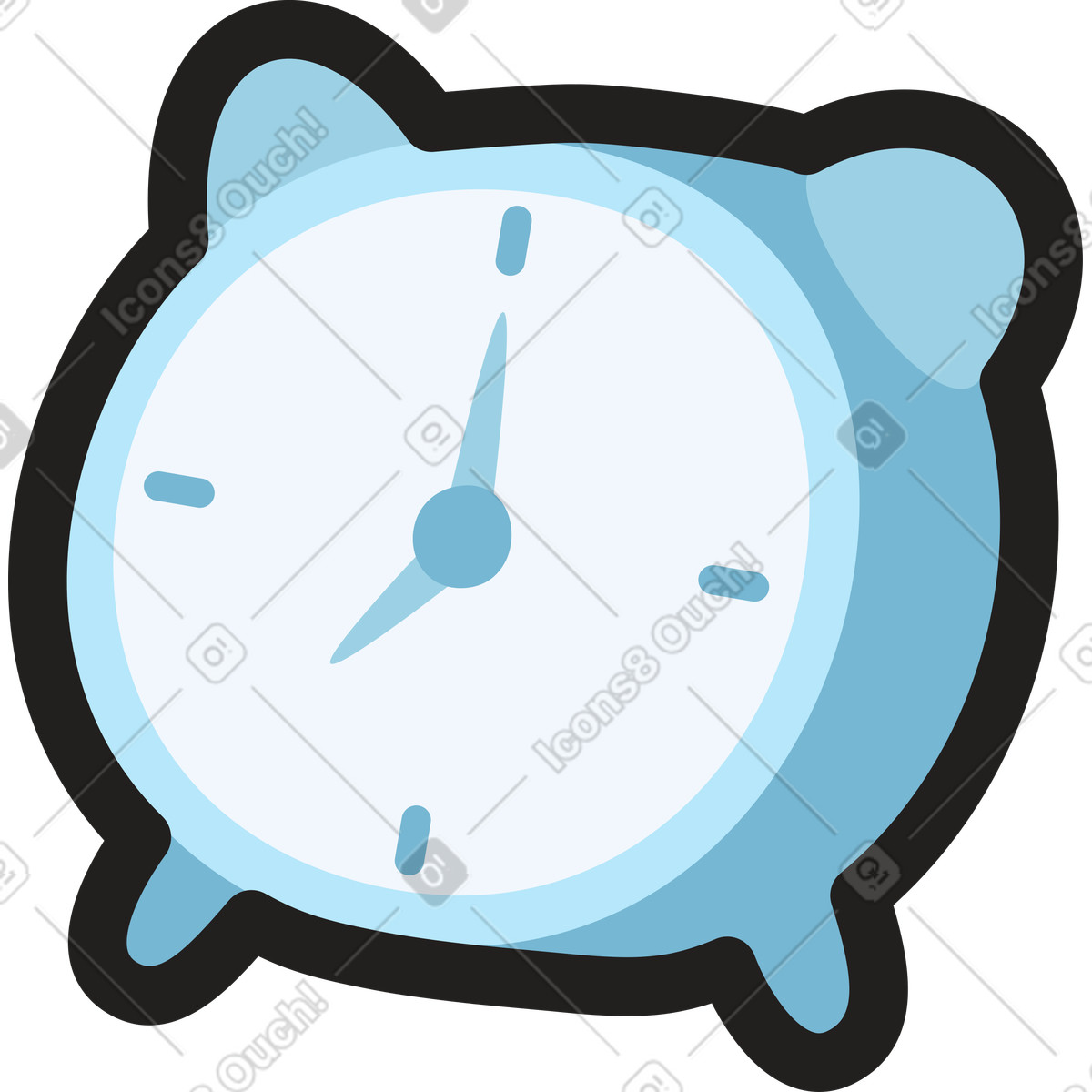 Alarm clock illustration in Clipart style download in PNG, SVG